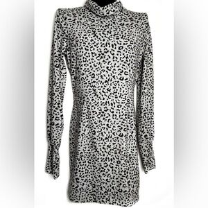 Charlotte Russe Black/ White Leopard Print Soft Sweater Dress *NWT